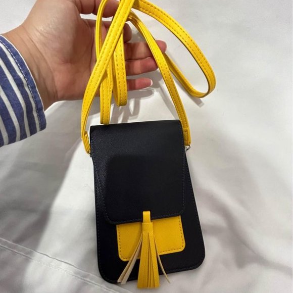 Stylish Navy and Yellow Crossbody Bag - Picture 1 of 10